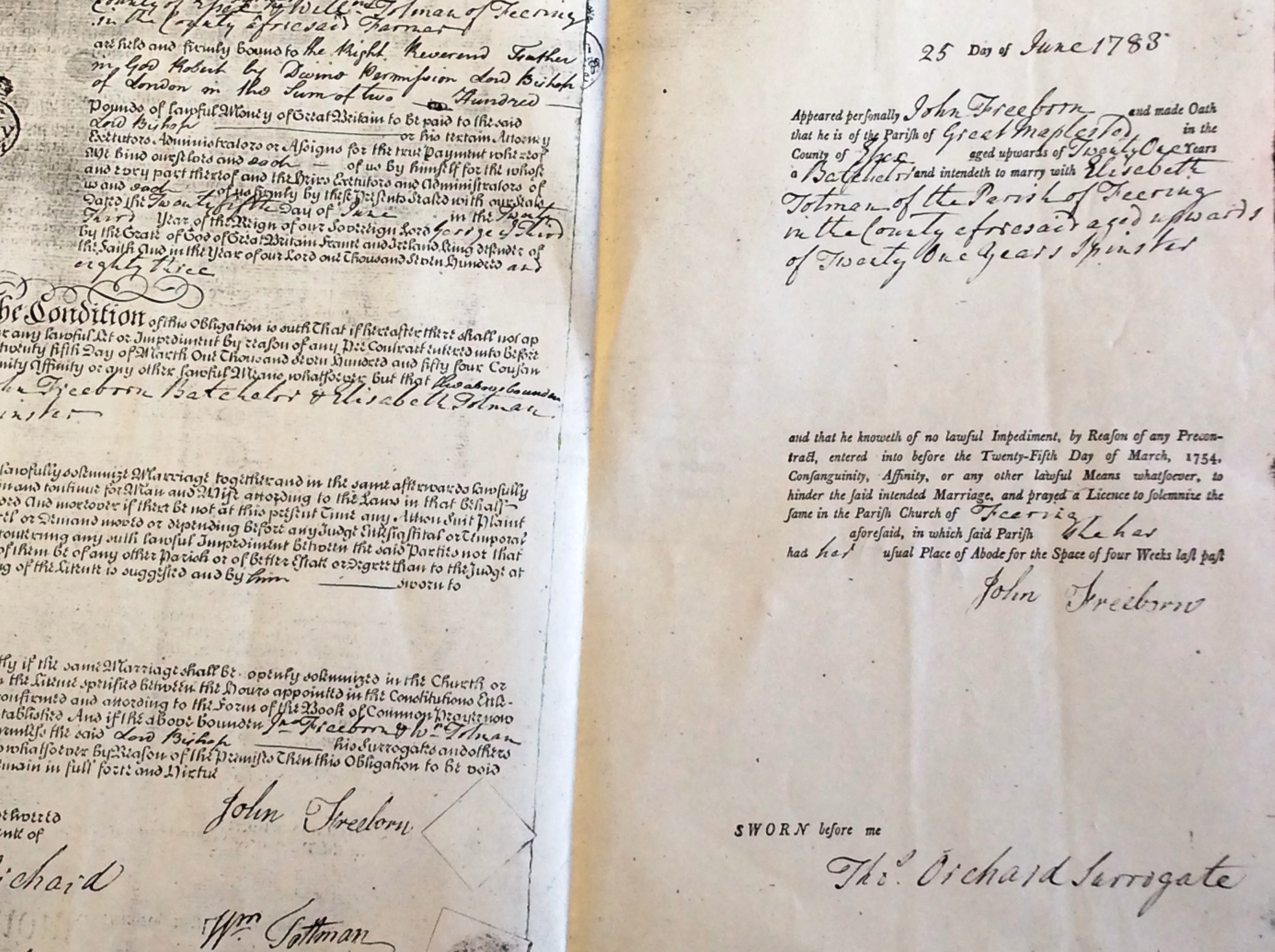 Freeborn = Tottman Marriage Licence 1783  (14701 KB)
 
(Click on Picture to View Full Size)